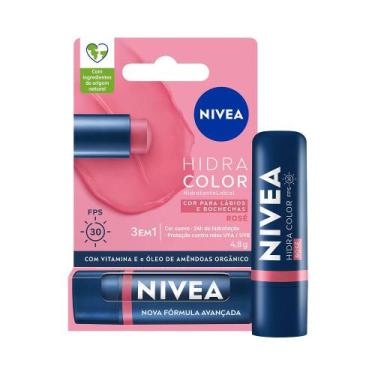Imagem de Hidratante Labial Nivea Hidra Color Cor Rosé Fps30 4,8g