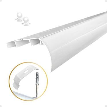 Imagem de Trilho Suiço Max Duplo C/ Bandô Cortina Wave Teto Deslizante Rodízio K