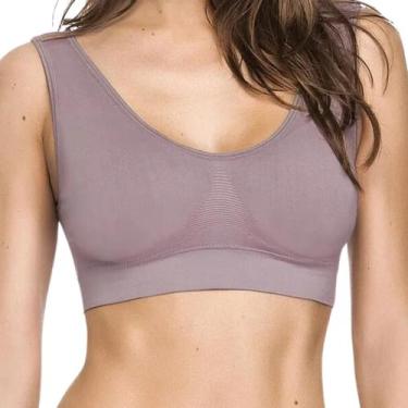 Imagem de Sutiã Top Com Bojo Removível Com Alça Larga Sem Costura ZEE RUCCI - ZR