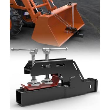 Imagem de Sulythw Recetor de engate de balde de trator atualizado 2025 com almofada redonda dupla antiderrapante, adaptador receptor de montagem esférica de 5 cm, engate de grampo para trator, preto, industrial