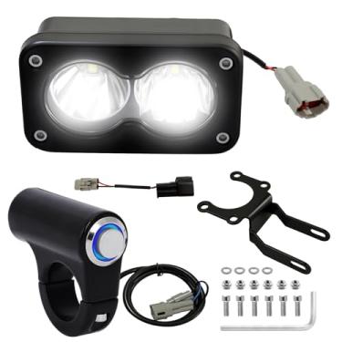 Imagem de Kit de farol universal para bicicleta suja compatível com Talaria Sting R MX4, Surron, Segway X260, 20W 6000-6500K acessórios de barra de luz LED com adaptador de arnês, interruptor de luz azul e