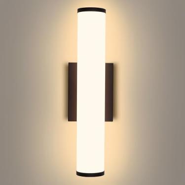 Imagem de Kalium Arandelas de parede modernas de 40,6 cm, luzes reguláveis para banheiro, iluminação interna de LED branco quente 3000K para banheiro, escadas, sala de estar, quarto. Com fio.