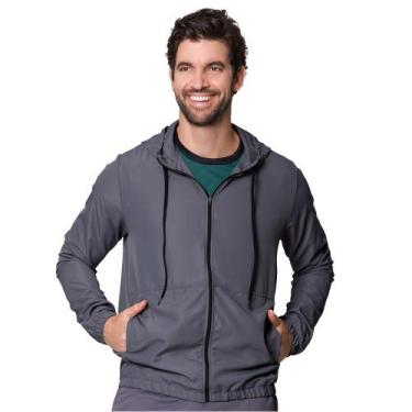 Imagem de Jaqueta Corta Vento Liso Esportiva Sport Masculina Com Capuz E Bolso -