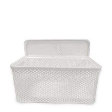 Imagem de Cesto Organizador C/ Tampa Branco 26x18x12 Cm Linea - Paramount 4