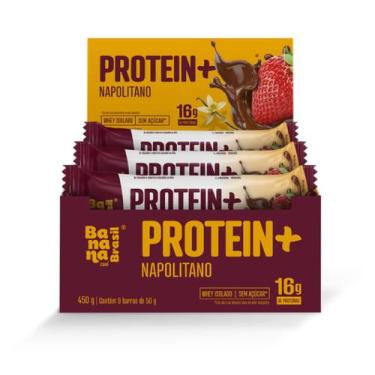 Imagem de Barra Protein+ Sabor Napolitano Display 9un de 50g - Banana Brasil - 6