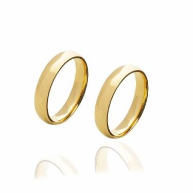 Imagem de Alianças de Ouro 18K Brilhante com 4,5mm e 6g - JoiaUnica
