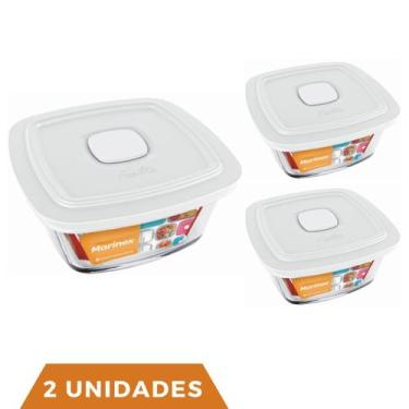 Imagem de 2 Potes Vidro Facilita Vap Quadrado Com Tampa 2L Marinex - NADIR FIGUE