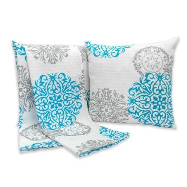 Imagem de Kit 1 Peseira KING + 2 Capas de Almofadas 40cm x 40cm Piquet Favinho -