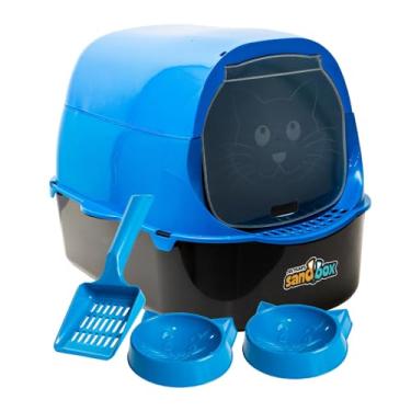Imagem de Caixa de Areia Banheiro Grande Furba Sandbox Fechada Para Gatos Azul