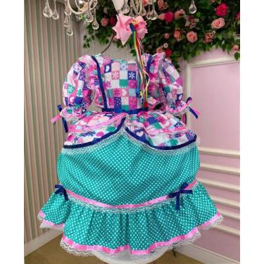 Imagem de Vestido Junino Celebração Caipira Verde Tiffany - Fabuloso Ateliê, 8, 