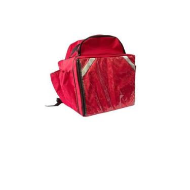 Imagem de Bag Mochila Delivery Motoboy Vermelha Com Isopor Laminado - Nat Bags