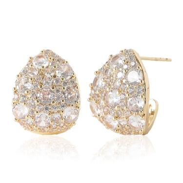 Imagem de GELVTIC Brincos de borla para mulheres e meninas, brincos de franja, lustre cravejado de strass, cristal, gota, zircônia cúbica, champanhe, cachoeira, sementes, brincos de miçangas para damas de honra, brincos longos de zircônia cúbica, joias de presente, Cobre, Zircônia cúbica