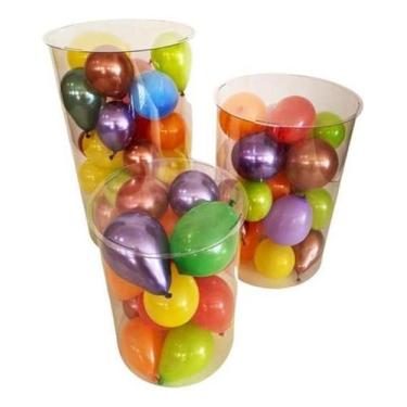 Imagem de Trio Cilindro Transparente Festa Desmontável Tres Unidades - Lúdica Ar