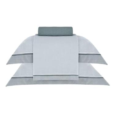 Imagem de Buddemeyer Jogo de Cama S. King Cetim 300 Fios Vision Otto 100% Algodão Penteado Estampado Verde 4 peças