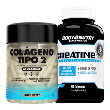 Imagem de Kit Colageno Tipo 2 Joelho Articulação 40mg 60 Cápsulas + Creatina 100% Pura Monohidratada 60 Cáps Ganho Muscular Hipertrofia Força Energia Resistência