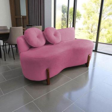 Imagem de Namoradeira Sofá Feijão Lounge Orgânica Suede Rosa - Mazzero Decor
