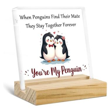 Imagem de Presentes para ele, marido, esposa, pinguim romântico, presentes para namorado, namorada, casamento, pinguim, decoração de acrílico, presente para mulheres, homens, aniversário, casamento, aniversário