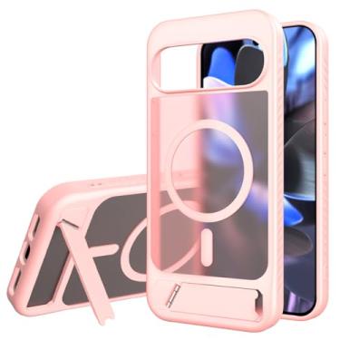 Imagem de Asuwish Capa de celular para Google Pixel 9 Pro XL, compatível com Magsafe Magnetic, protetor de tela de vidro temperado, suporte dobrável à prova de choque, capa protetora Pixel9 9Pro 9ProXL nove