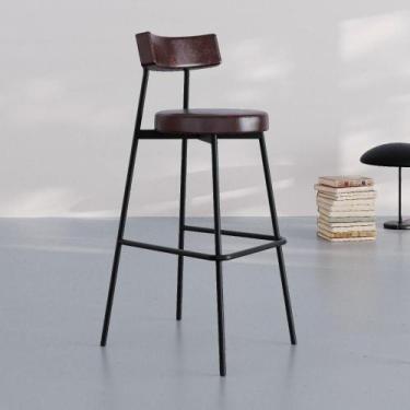 Imagem de Conjunto 4 Banquetas Altas Stout Revestimento Sintético Est.Preta - Me