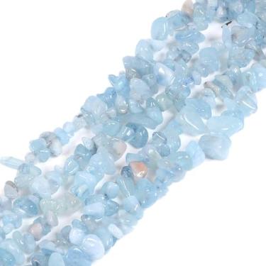 Imagem de Contas soltas semi preciosas naturais água-marinha para fazer joias artesanais DIY 81 cm