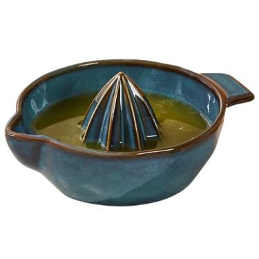 Imagem de Espremedor manual de limão de cerâmica com alça e bico de despejo, portátil, fácil de usar e limpar