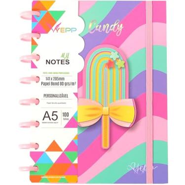 Imagem de Caderno Feminina Com Discos 100 Folhas Pautadas De Tamanho A5 14,1 * 20,5 CM (Picolé)