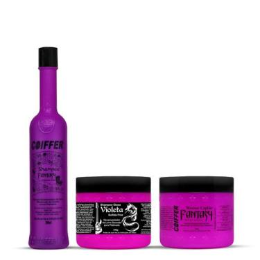 Imagem de Kit Fantasy Coiffer shampoo Gloss e Mousse Desamarelador de fios e Man