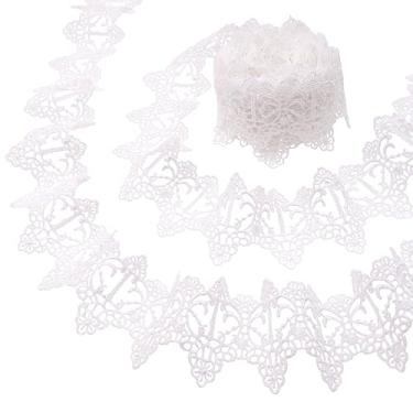 Imagem de Fita de renda bordada com acabamento em renda branca, 5 metros, acabamento de borda para costura artesanal, fronha