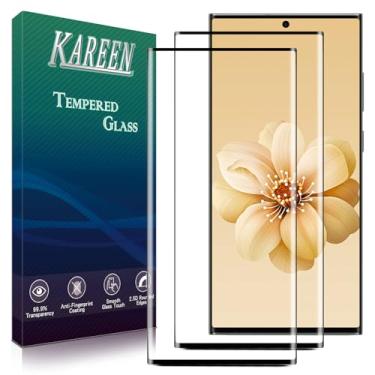 Imagem de KAREEN Pacote com 2 protetores de tela para Samsung Galaxy S23 filme de vidro ultra temperado, cobertura total 3D, dureza 9H, antiarranhões, compatível com capas