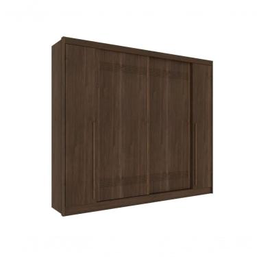 Imagem de Guarda Roupa Casal Cairo 4 Portas Correr E Articulada Tcil Cacau/off White