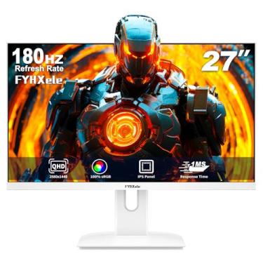 Imagem de FYHXele Monitor Para Jogos De 27", Computador 165 Hz Fhd 1080P, Painel Ips Rápido Pc Srgb100%, 1 Ms, Compatível Com Displayport/Hdmi/Proteção Ocular/Montagem Parede - Branco