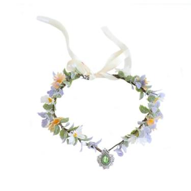 Imagem de Vivivalue Coroa de flores de fada para mulheres, faixa de cabeça florestal, elfo, floresta, círculo, Halloween, renascentista, casamento, noiva, cosplay, formatura, adereços para fotos