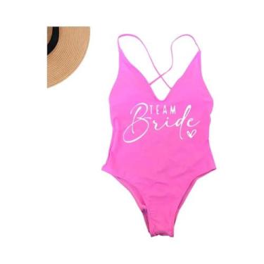 Imagem de Maiô Rosa Gold Acolchoado - Ideal para Equipe da Noiva, Praia e Piscin