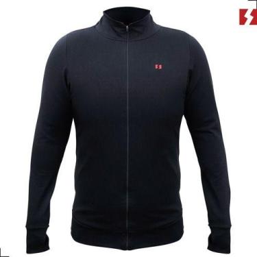 Imagem de Jaqueta Blusa Esportiva Masculina Slim Zíper Tempestal Bolso, Preto, P