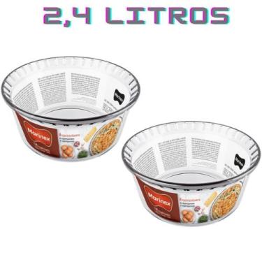 Imagem de Conj 2 Travessa Soufle Vidro 2,4L Forno Freezer Nadir - Nadir Figueire