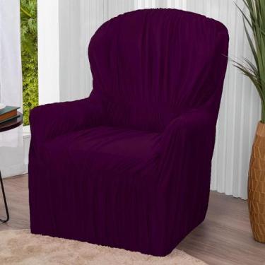 Imagem de Capa Para Poltrona 1 Lugar Elasticada Lisa - Lenharo Enxovais, Roxo