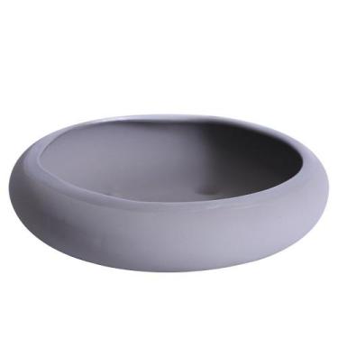 Imagem de Vaso Ikebana Baixo Cerâmica Fosca Decor de Plantas Garden - Cinza - Vi