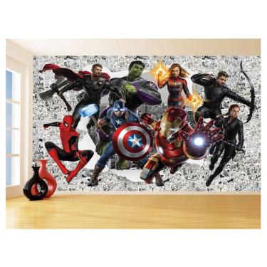Imagem de Papel De Parede 3D Heróis Página Quadrinhos Hq 3,5M Nhma266