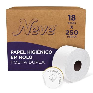 Imagem de Papel Higiênico Rolo F/Dupla Neve 250M 18 Unidades