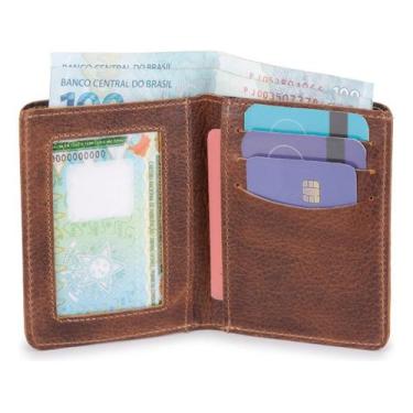 Imagem de Carteira Masculina Porta Cartão Slim Vertical Couro Legítimo - LEARSI,