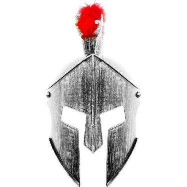 Imagem de Capacete Gladiador de Luxo Realista pra Fantasia Masculina Elmo Guerre