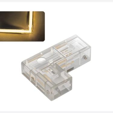 Imagem de Kit 10 Conector L Emenda Fita Led Cob 2 Vias Monocor 5mm