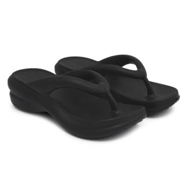 Imagem de Chinelo Sandália Plataforma Nuvem Ortopédica Feminina Cor Café | Super Leve, Macia e Confortável para Caminhada e Uso Diário Tamanho 37/38 (Preto, BR, Adulto, Faixa Numérico, M, 37, 38)