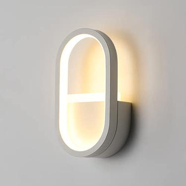 Imagem de Luminária de parede geométrica LED com 3 modos de cores, 1 pacote, sem plugue, luminária de parede para quarto interno, sala de estar, luminária de parede (preto) (branco)