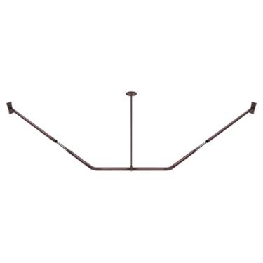 Imagem de Naiture varão de cortina de chuveiro neo-angular de alumínio com suporte de teto, 106 x 66 x 106 cm, acabamento bronze polido a óleo