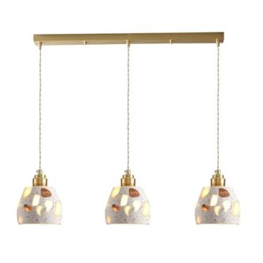 Imagem de Lustre de Terrazzo Branco Sala de Jantar Luminária Pendente Abajur de Terrazzo Luminária Pendente Vintage Nórdica para Cozinha Ilha Sala de Estar Quarto Cabeceira Corredor Luminária de Teto