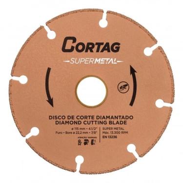 Imagem de Disco De Corte Diamantado Super Metal De 115mm X 22,2mm - 60657 - Cortag