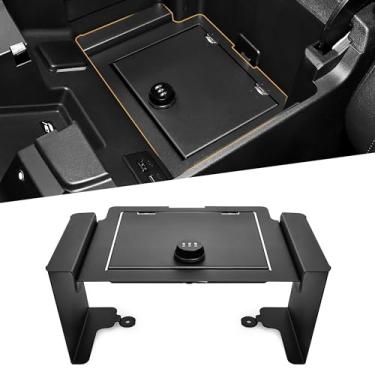 Imagem de sukemichi SAFECenter Console seguro para arma de segurança, caixa de bloqueio de cofre para Chevy Silverado 1500/GMC Sierra 1500 2023, 2024 2025, acessórios, caixa de armazenamento de apoio de braço