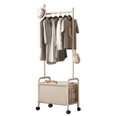 Imagem de Cabide de pé cabide resistente de aço inoxidável com cesta de armazenamento e ganchos cabide industrial resistente para entrada Disponível em 60/80/100 cm suporte de metal para organizar o