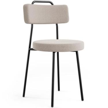 Imagem de Cadeira Decorativa Estofada Para Sala De Jantar Barcelona L02 Bouclê C